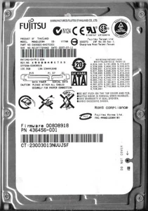 Fujitsu MHW2120BH 120GB Sata Hard Drive P/N: CA06820-B40700C1 F/W: 00808918 - Picture 1 of 2