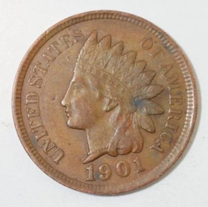 Indian Head Penny 1901, Münze ist ein sehr schöner kleiner Cent (8+ Artikel versandkostenfrei) - Bild 1 von 2