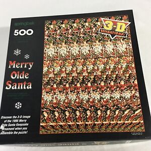 SPRINGBOK Jigsaw Puzzle 500 Piece Merry Olde Santa 3-D PLZ4506 Keepsake 1995