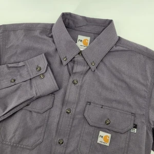 Carhartt FR Shirt Mens Medium Flame Resistant Welding Gray Cat 2 NFPA 2112 - Picture 1 of 9
