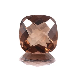 Cojín de cuarzo ahumado natural con forma de corte facetado piedras preciosas sueltas 9,85 quilates 14x14x8 mm - Imagen 1 de 3