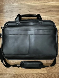 Samsonite Bagage Cuir Slim Porte-documents Noir Sacoche Ordinateur Portable - Photo 1/5