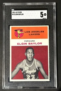 1961-62 Fleer #3 ELGIN BAYLOR RC Rookie SGC 5 EX Lakers NICE CENTERINGš„ - Picture 1 of 2