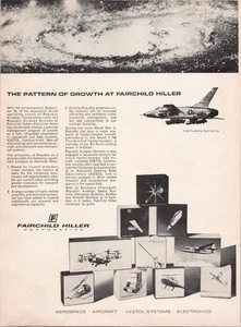 Fairchild Hiller Vintage Print Ad Aerospace Aircraft V/STOL Systems 1965 - Picture 1 of 1