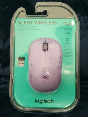 Logitech Silencioso Ratón Inalámbrico con Receptor USB Lavanda Ambidiestro Nuevo En Caja Foto 1 de 3