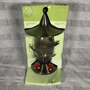 Alimentador de colibrí libélula Garden Treasures 21 oz vidrio 4 puertos 128768 - Imagen 1 de 9