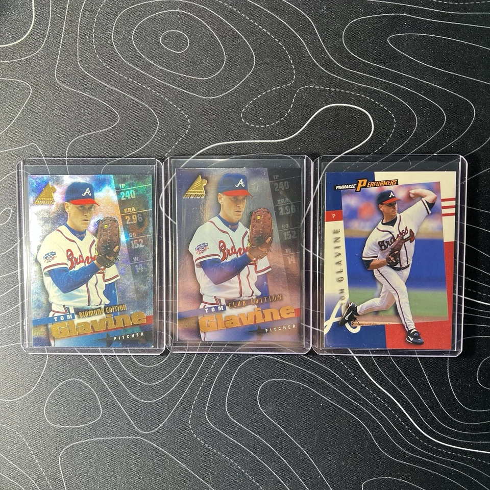 Tom Glavine 1997 Edición Diamante + Lote Edición Club Pinnacle Atlanta Braves Salón de la fama Foto 1 de 4