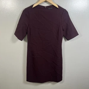 Theory Harkin Shift Dress Size 6 Wool Blend Plum Burgundy Work Career Office - Picture 1 of 9