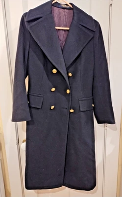 Vintage Brooks Brothers black wool long double breasted coat Military Buttons 12 - Image 1 of 4