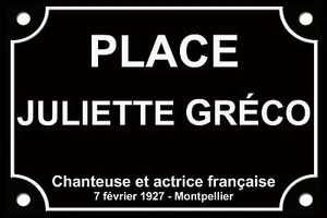 PLAQUE de RUE JULIETTE GRÉCO 20X30CM ALU NEUF PERSONNALISABLE avec photo - Picture 1 of 1
