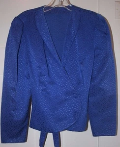 Vintage Damen Jacke Langarm Tapered Jacket Blau Größe M - Bild 1 von 5