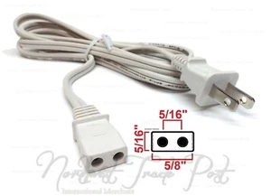 Replacement 6ft Power Cord for Vintage Solid State TV Stereo Radio 2-Prong Pin - Picture 1 of 12