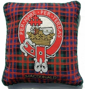 MacDonald Tartan Cushion Cover Needlepoint Tapestry Scotland Clan Handmade - Picture 1 of 4