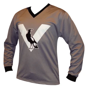 Adult Footy Jumper Magpies V Long Sleeve + Free Gift - Picture 1 of 1