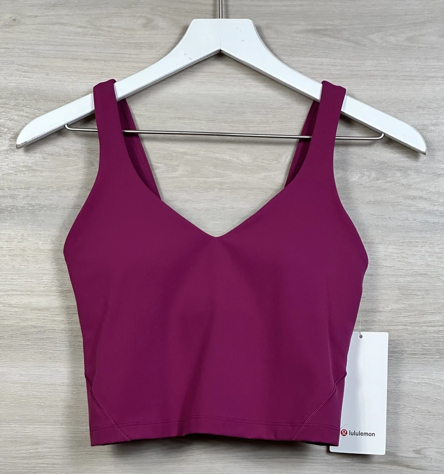 Lululemon Align Tank Nulu Crop Size 6 A/B Cup Magenta Purple MGPR 01595.