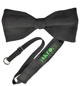 Akco classic black pique bow tie made in England vintage 1960s funeral formal W - Picture 1 of 2
