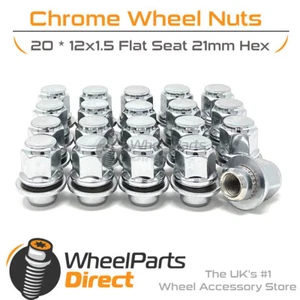 Wheel Nuts (20) 12x1.5 Flat Chrome for Toyota MR2 [Mk2] 89-99 on Original Wheels - Picture 1 of 3