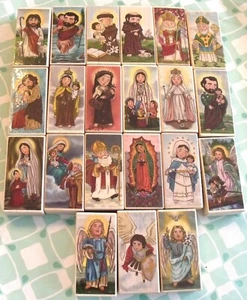New 21 Catholic Children Wood Blocks Teaching Faith Saints Mary Jesus Religious - Picture 1 of 19