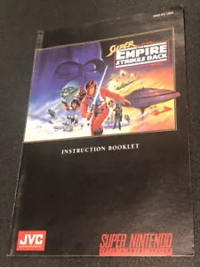 Super Star Wars Empire Strikes Back SNES Super Nintendo Manual JVC 1st Print - Picture 1 of 3