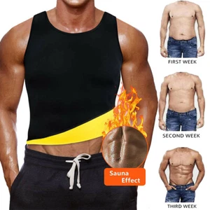 Mens Sauna Vest Heat Trapping Sweat Waist Trainer Compression Vest for Gym Sport - Picture 1 of 13
