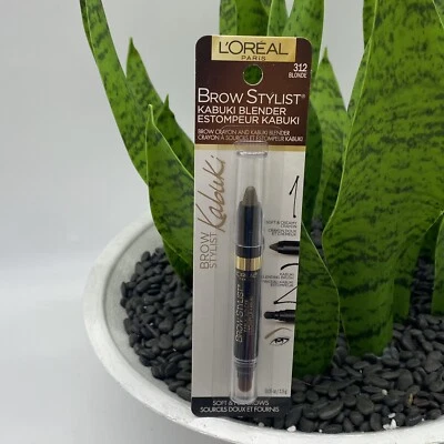 L'Oreal Paris Brow Stylist Kabuki Blender Brow Crayon, Blonde, 0.05 oz. NEW - Image 1 of 4
