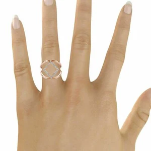 NEW 6.5 14K Solid Rose Gold Boxed Genuine Diamond Ring 1/8ct. W/24 Diamonds - Picture 1 of 3