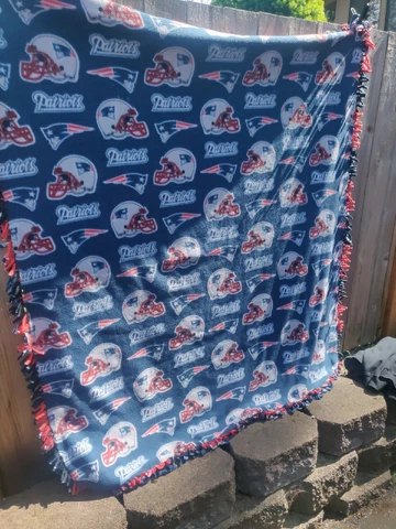 New England Patriots And Boston Red Sox Double Sided Blanket Fleece Handmade Cover