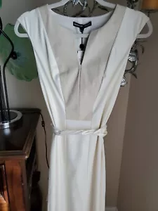 FASHION STAR For Saks Fifth Leather Trim Cotton Blend Maxi Gown Dress US4 S $425 - Picture 1 of 24