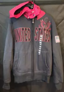 NWT Mondetta Men’s "A World Undivided" United States Hoodie L Blue/Red RARE - Picture 1 of 15