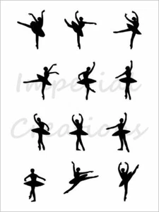 BALLET MINIATURES Ballerina Dance Accents 8.5" x 11" Stencil Plastic Sheet S593 - Picture 1 of 2