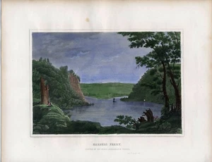 HARPERS TRAGHETTO: JUNCTIONOF RIVERS SHENANDOAH & POTOMAC: 1840 colorato a mano - Foto 1 di 1