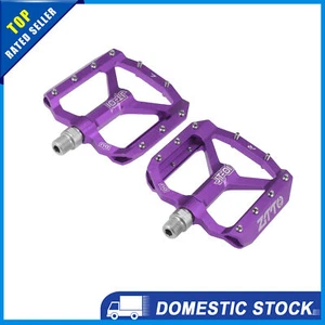 Universal Non Slip Pedals Bicycle Pedals for MTB Mountain Bike Purple Pack of 2 - Picture 1 of 6