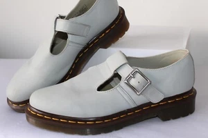 Dr Martens Polley Mary Jane Shoes In Pale Blue/Grey Size UK 6 - Picture 1 of 22