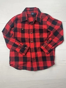Baby Gap Red Plaid Button Up Shirt Size 5 - Picture 1 of 6