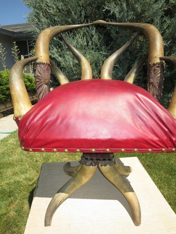 Antique 1880's Western Cattle Horn Chair Attributed to L. H. Crane & C. Fletcher Cover