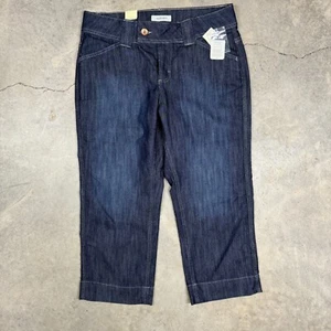 Merona Womens Cropped Denim Jeans 12 NEW Deep Dyed Stretch Mid Rise 34xx23 - Picture 1 of 9