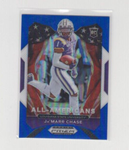 2021 Panini Prizm Draft Picks Ja'Marr Chase All-Americans Blue Prizm RC 179/199