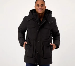 Arctic Expedition Men's Down Parka Fixed Coat Black S Used - Picture 1 of 1