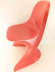 (as-is) Red Casalino I Child's Plastic Chair Alexander Begge 1970's 23"x15" - Picture 1 of 15