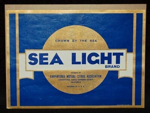 VINTAGE ADD Crate Label SEA LIGHT Brand Citrus Original 1930's USA - Bild 1 von 3