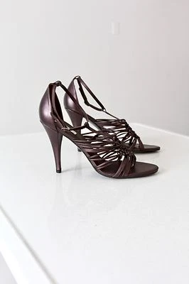 Pour la Victoire Edwarda stilleto sandals strappy metallic open toe heels sz 8.5 Foto 1 de 4