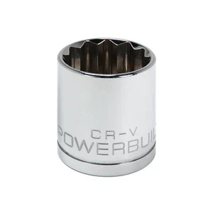 Powerbuilt 1/2 Inch Drive x 28 MM 12 Point Shallow Socket - 648216 - Picture 1 of 5