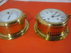 Schatz Schiffsuhr Barometer Glasenuhr Messing Wanduhr (E 195) - Bild 1 von 7