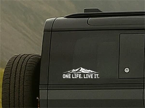 Adesivo LARGE ONE LIFE LIVE IT Mountain Vinile per Camper Van Caravan 4X4 - Foto 1 di 7