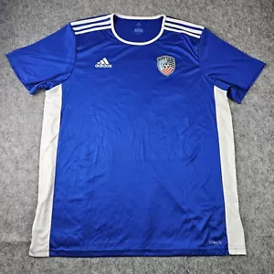 Adidas Climalite T-Shirt Men's Blue XL Short Sleeve United Soccer Coaches Jersey - Picture 1 of 12