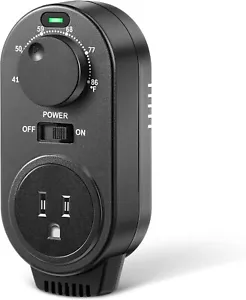 Adjustable Thermostat, Plug in Heating and Cooling Thermostat Controlled Outl... - Picture 1 of 7