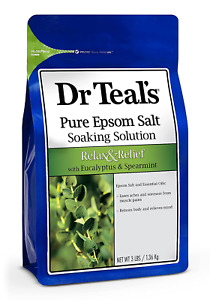 Pure Epsom Salt Soak, Relax & Relief with Eucalyptus & Spearmint, 3Lbs