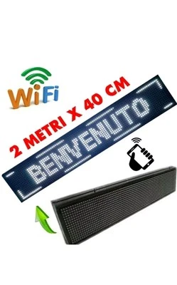INSEGNA TABELLA LUMINOSA LED WIFI SCRITTA PERSONALIZZATA SCORREVOLE LUCE BIANCA - Immagine 1 di 3