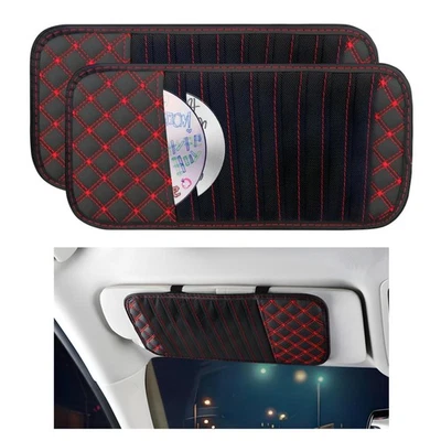 Soporte para CD para visera de coche de 2 piezas, organizador de vehículo de gran capacidad con 10 rojos Foto 1 de 4