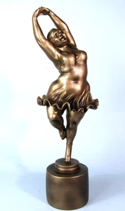 BOTERO STYLE BALLERINA STATUE PLUMP LADY DANCER ON TOES BALLET SCULPTURE - Picture 1 of 11
